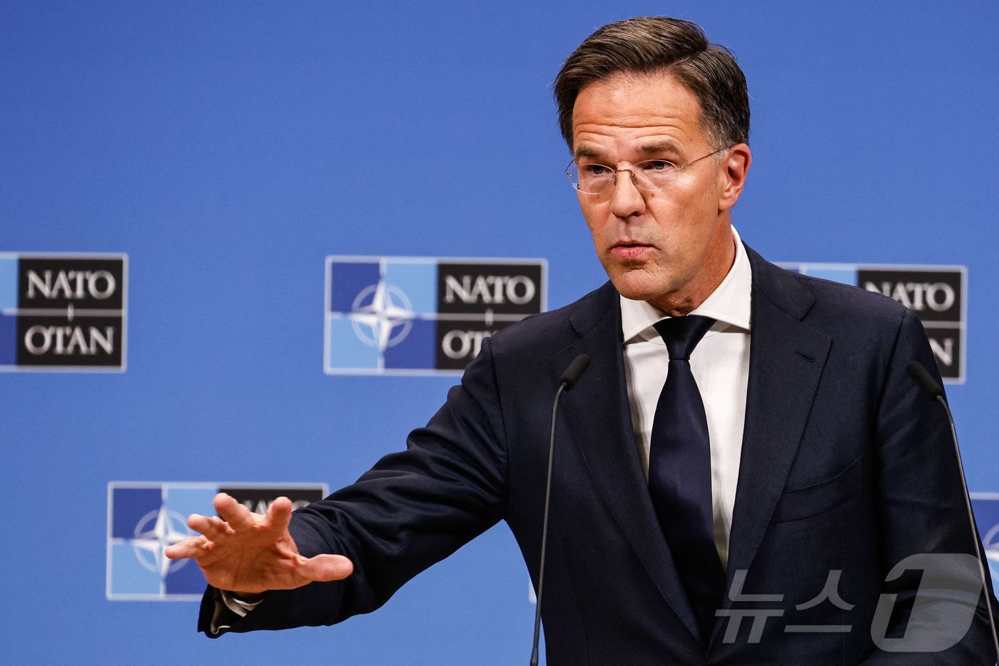 본문 이미지 - 마르크 뤼터 나토 사무총장. 2024.10.16 ⓒ AFP=뉴스1 ⓒ News1 김지완 기자