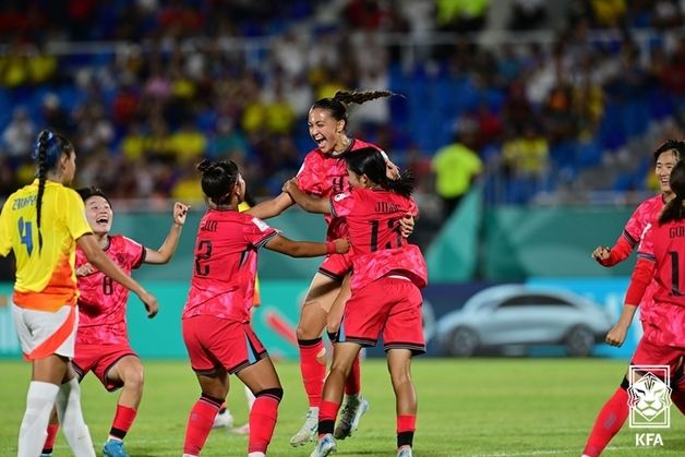 '케이시 동점골' 한국, U17 여자 월드컵 1차전서 콜롬비아와 1-1 무