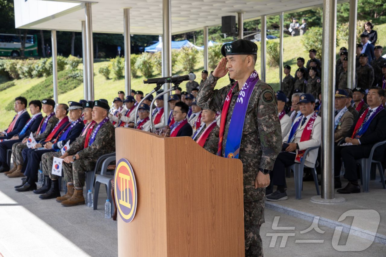 2일 육군 3군단 예하 102기갑여단 사령부에서 제74주년 38선 돌파 전승 기념행사가 열리고 있다.&#40;육군3군단 제공&#41; 2024.10.2/뉴스1 ⓒ News1 윤왕근 기자