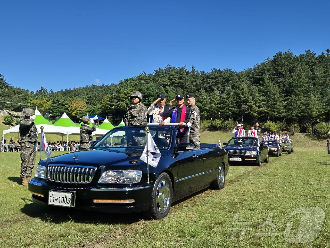 (양양=뉴스1) 윤왕근 기자 = 2일 육군 3군단 예하 102기갑여단 사령부에서 제74주년 38선 돌파 전승 기념행사가 열리고 있다.(육군3군단 제공) 2024.10.2/뉴스1