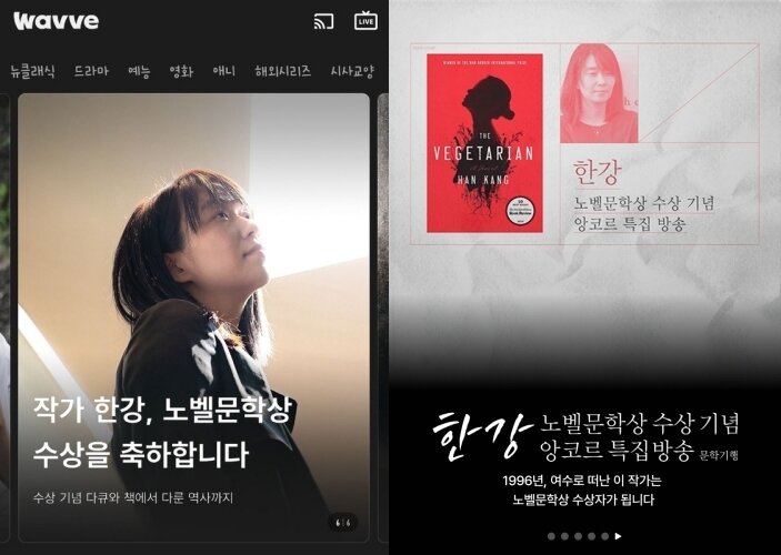 본문 이미지 - 왼쪽부터 차례로 웨이브, 왓챠 화면 갈무리.