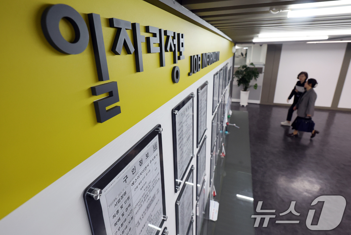 (서울=뉴스1) 이동해 기자 = 60세 이상 취업자 비중이 역대 최고를 기록한 22일 서울 마포구 서울서부고용복지플러스센터를 찾은 고령층 구직자들이 일자리정보를 살펴보고 있다.이날 …