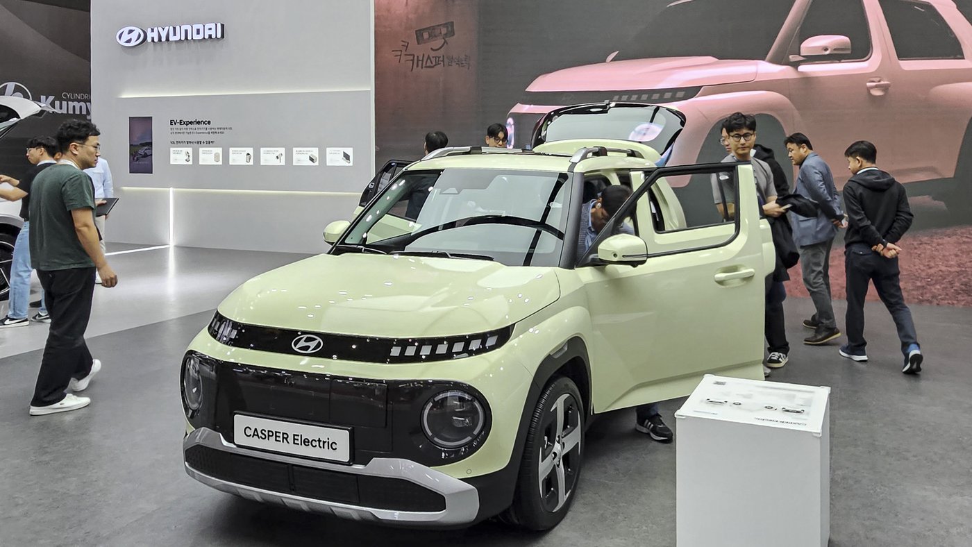 본문 이미지 - 미래모빌리티엑스포(DIFA)에 전시된 현대차 캐스퍼 일렉트릭의 모습(한국자동차기자협회 제공)