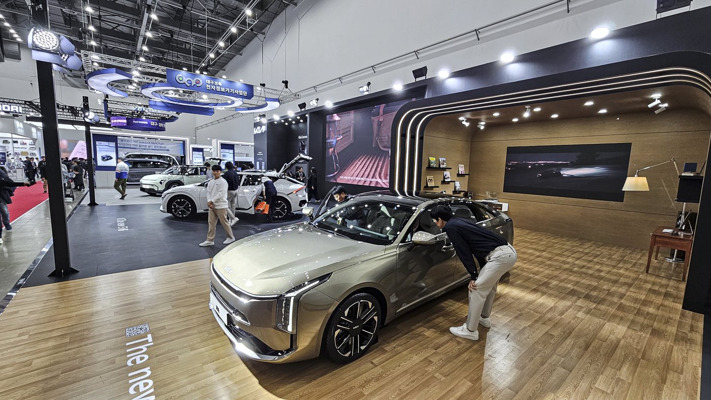 본문 이미지 - 미래모빌리티엑스포(DIFA) 기아 부스의 모습(한국자동차기자협회 제공)