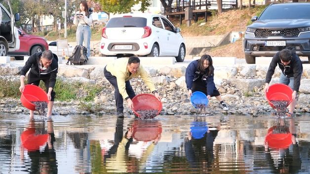 "수중 생태계 보호"…영동군 금강에 토종치어 방류