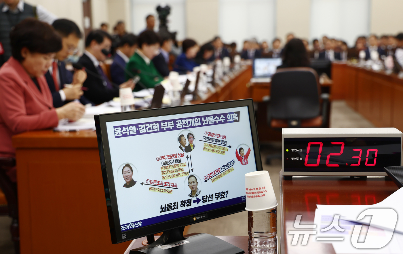 (서울=뉴스1) 김민지 기자 = 25일 오전 서울 여의도 국회 행정안전위원회에서 열린 행정안전부·중앙선거관리위원회·진실화해를위한과거사정리위원회·경찰청·소방청 등에 대한 종합 국정감 …