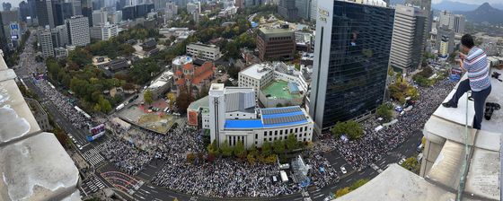 서울 도심 운집한 개신교인들