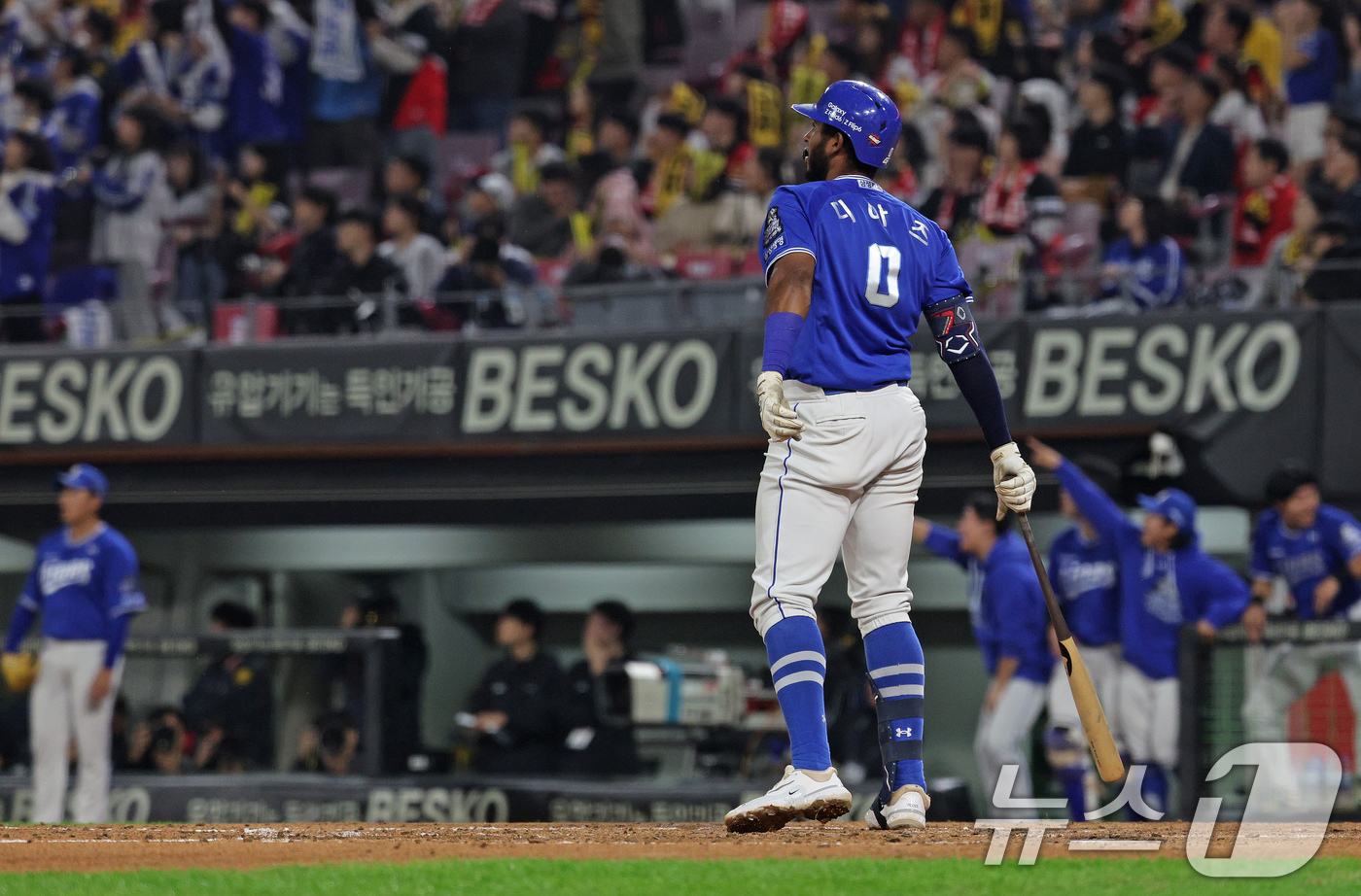 (광주=뉴스1) 장수영 기자 = 28일 오후 광주 기아챔피언스필드에서 열린 프로야구 '2024 신한 SOL 뱅크 KBO 포스트시즌' 한국시리즈 5차전 삼성 라이온즈와 KIA 타이거 …