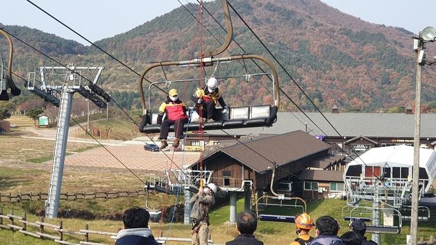 부영그룹 무주덕유산리조트, 리프트 긴급 구조 훈련 실시