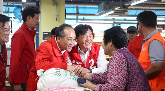 박용철 후보 지원 유세 나선 추경호 국민의힘 원내대표