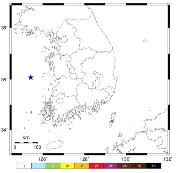 전북 군산시 서쪽 24㎞ 해역서 규모 2.1 지진…"피해 없을 듯"
