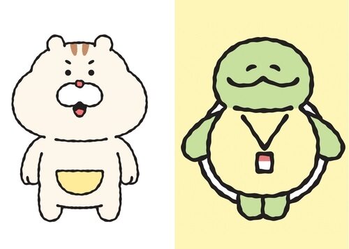본문 이미지 - 케이뱅크가 곰과 거북이를 모티브로 해 상표권을 출원한 &#39;잠곰뵈르&#39; &#39;고북희&#39; 캐릭터.&#40;키프리스 캡처&#41;