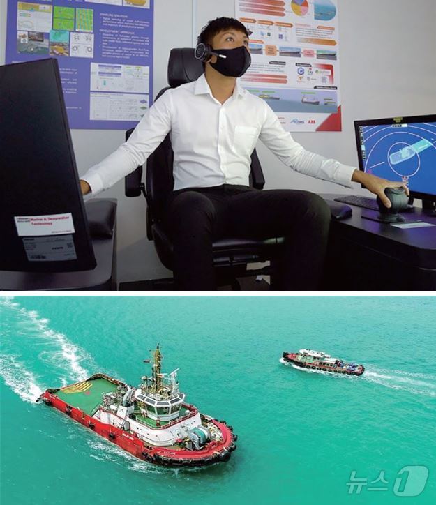 본문 이미지 - ABB 프로젝트의 원격제어&#40;위&#41; 및 충돌회피 시연&#40;아래&#41;&#40;사진출처: ABB 누리집&#41;
