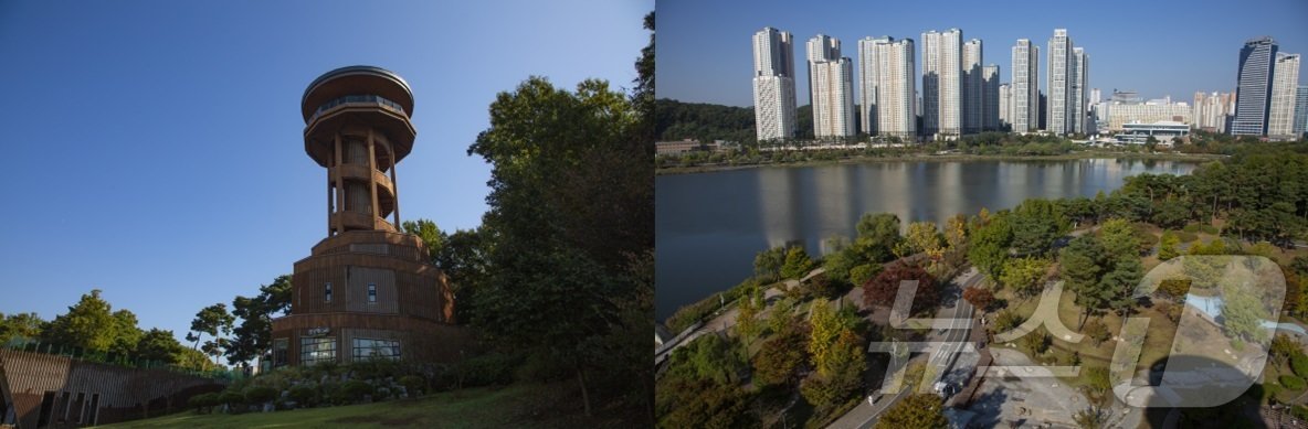 본문 이미지 - 수원 시민이 부러운 이유 ‘광교호수공원 프라이부르크전망대’(경기관광공사 제공)/