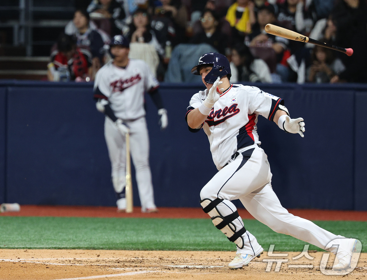 (서울=뉴스1) 장수영 기자 = 1일 오후 서울 구로구 고척스카이돔에서 열린 '2024 K-BASEBALL SERIES' 대한민국 야구 대표팀과 쿠바 대표팀의 평가전, 3회말 대한 …