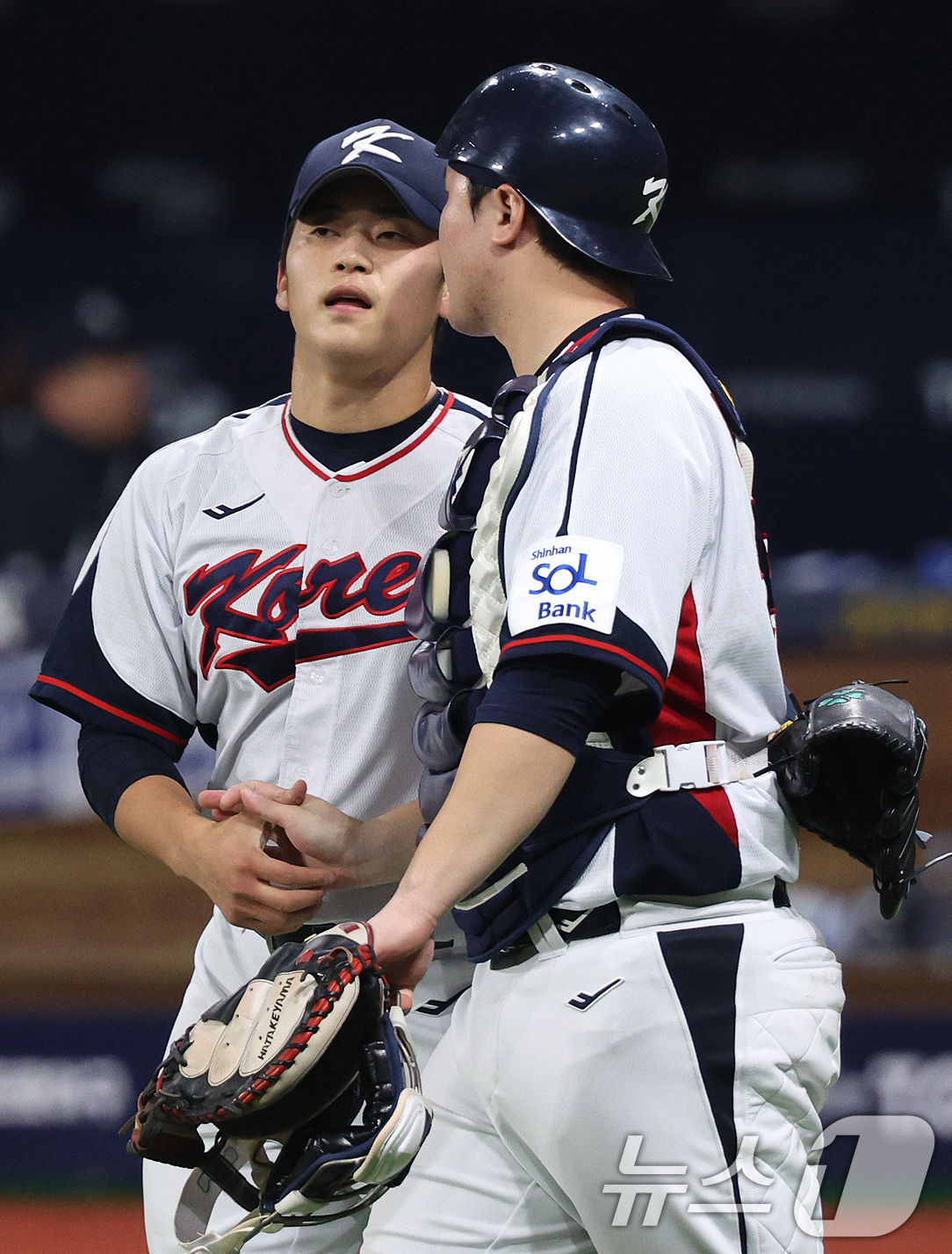 (서울=뉴스1) 장수영 기자 = 1일 오후 서울 구로구 고척스카이돔에서 열린 '2024 K-BASEBALL SERIES' 대한민국 야구 대표팀과 쿠바 대표팀의 평가전 대한민국의 마 …