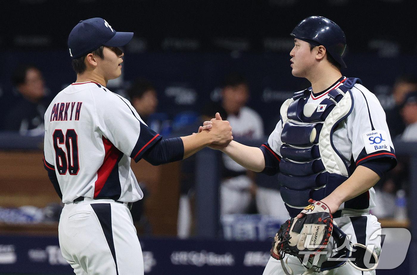 (서울=뉴스1) 장수영 기자 = 1일 오후 서울 구로구 고척스카이돔에서 열린 '2024 K-BASEBALL SERIES' 대한민국 야구 대표팀과 쿠바 대표팀의 평가전 대한민국의 마 …