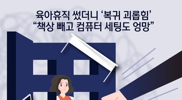 [오늘의 그래픽]육아휴직 썼더니 '복귀 괴롭힘'…"책상 빼고 컴퓨터 세팅도 엉망"