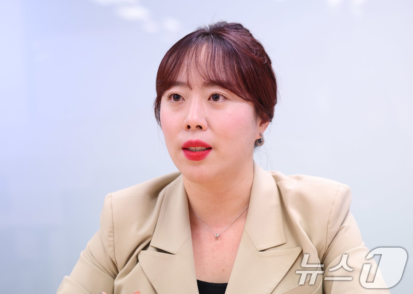 본문 이미지 - 권미진 애그유니 대표가 서울 종로구 뉴스1 본사에서 인터뷰를 하는 모습. ⓒ News1 박지혜 기자