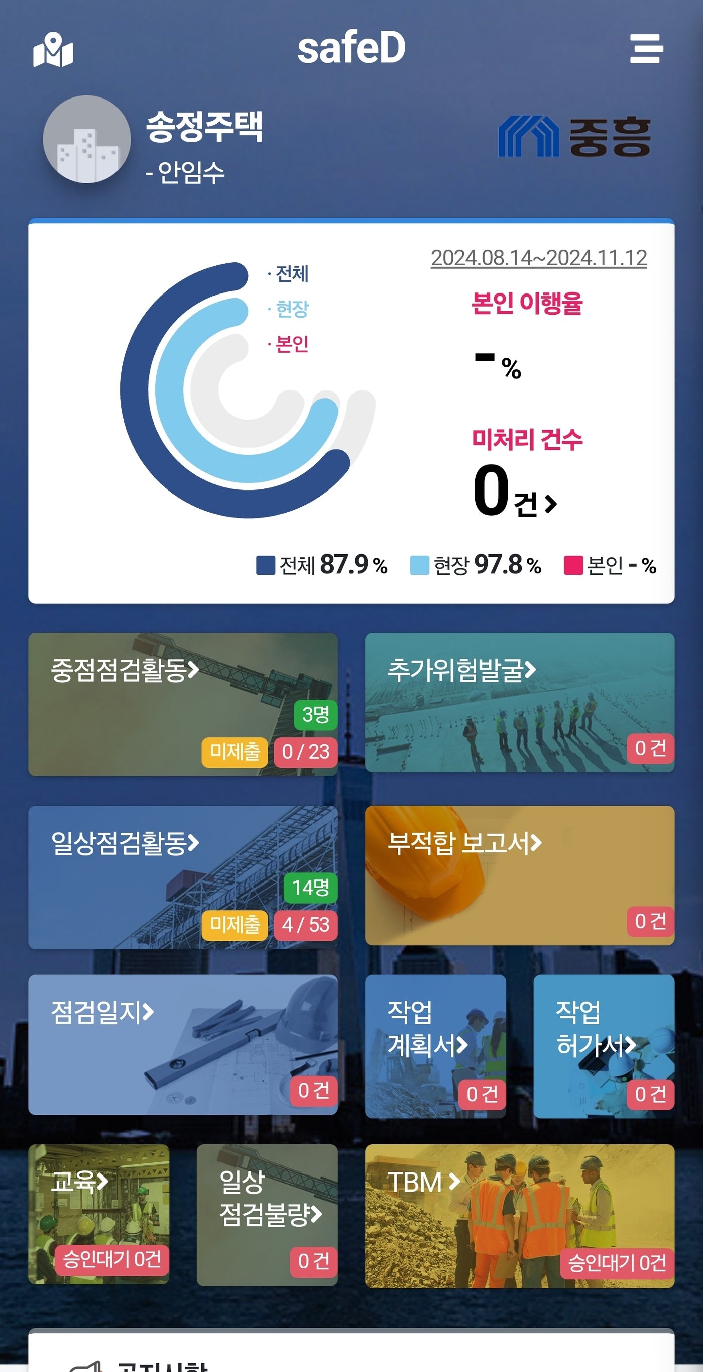 본문 이미지 - 중흥그룹 스마트 안전관리시스템.(중흥그룹 제공)