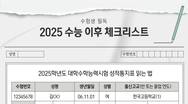 [오늘의 그래픽]수험생 필독, 2025 수능 이후 체크리스트