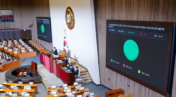 여당 퇴장 속 세번째 김건희 특검법 통과