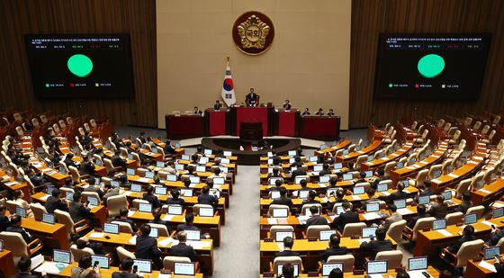 야당 주도로 통과되는 김건희 특검법 수정안