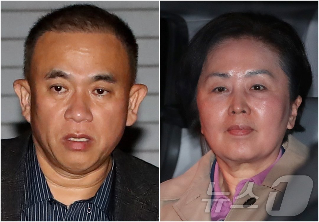 본문 이미지 - 윤석열 대통령 부부 공천 개입 의혹의 핵심 인물인 명태균(왼쪽) 씨와 김영선 전 국민의힘 의원이 14일 오후 공천을 대가로 정치자금을 주고받은 혐의(정치자금법 위반)로 경남 창원시 성산구 창원지방법원에서 열린 구속 전 피의자 심문(영장실질심사)을 마친 후 각각 대기 장소인 창원교도소로 가기 위해 호송차에 탑승하고 있다. 2024.11.14/뉴스1 ⓒ News1 윤일지 기자