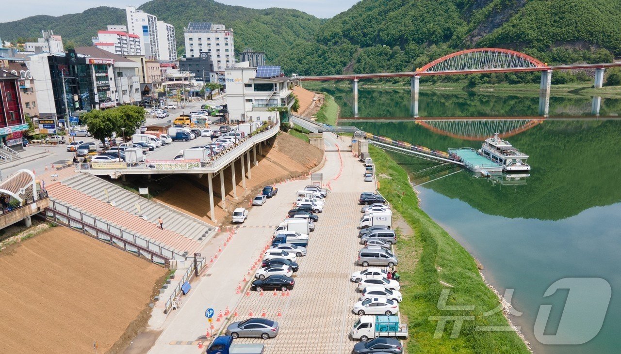 침수 전 단양읍 도전리 하상주차장.&#40;독자제공&#41;2024.11.15/뉴스1