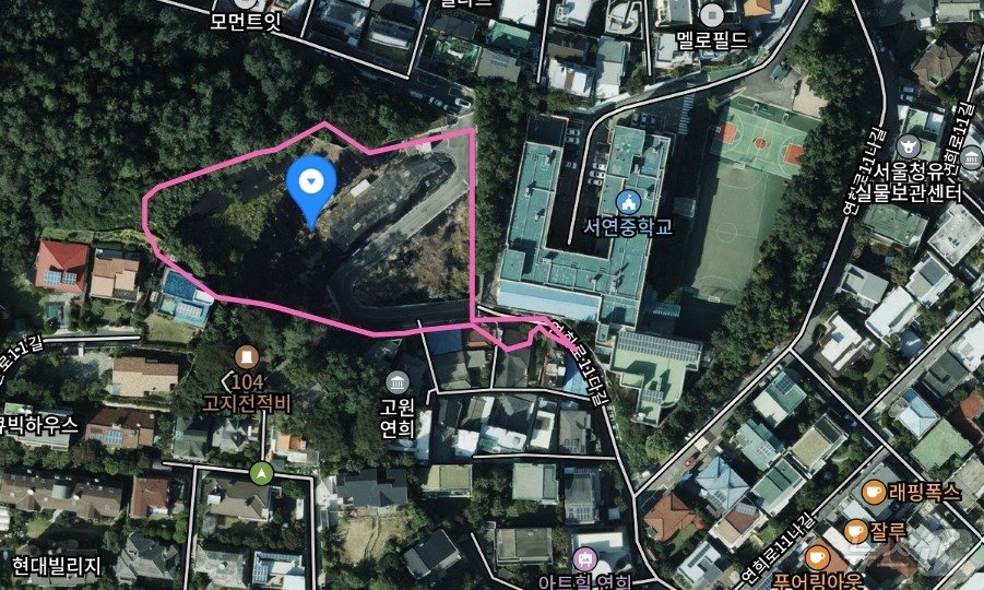 본문 이미지 - 새마을금고와 고려·예가람저축은행이 대출 담보로 한 서울 서대문구 연희동 267-10번지 토지 /사진제공=다음 지도 캡처