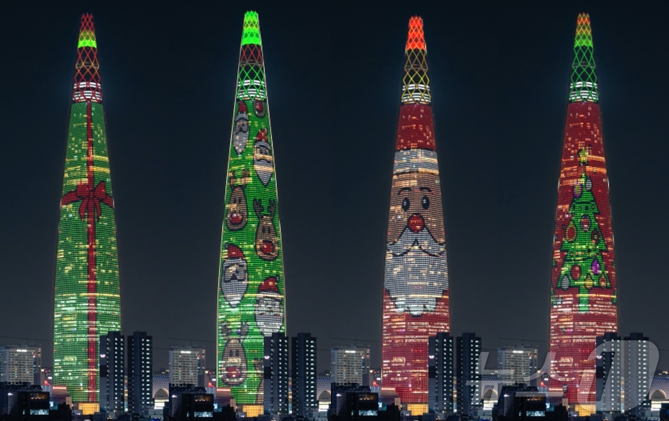 (서울=뉴스1) = 서울 잠실 롯데월드타워·몰이 오는 20일부터 내년 1월 5일까지 초대형 크리스마스 타운 '샤롯데 빌리지'(Charlotte Village)로 불을 밝힌다.올해 …