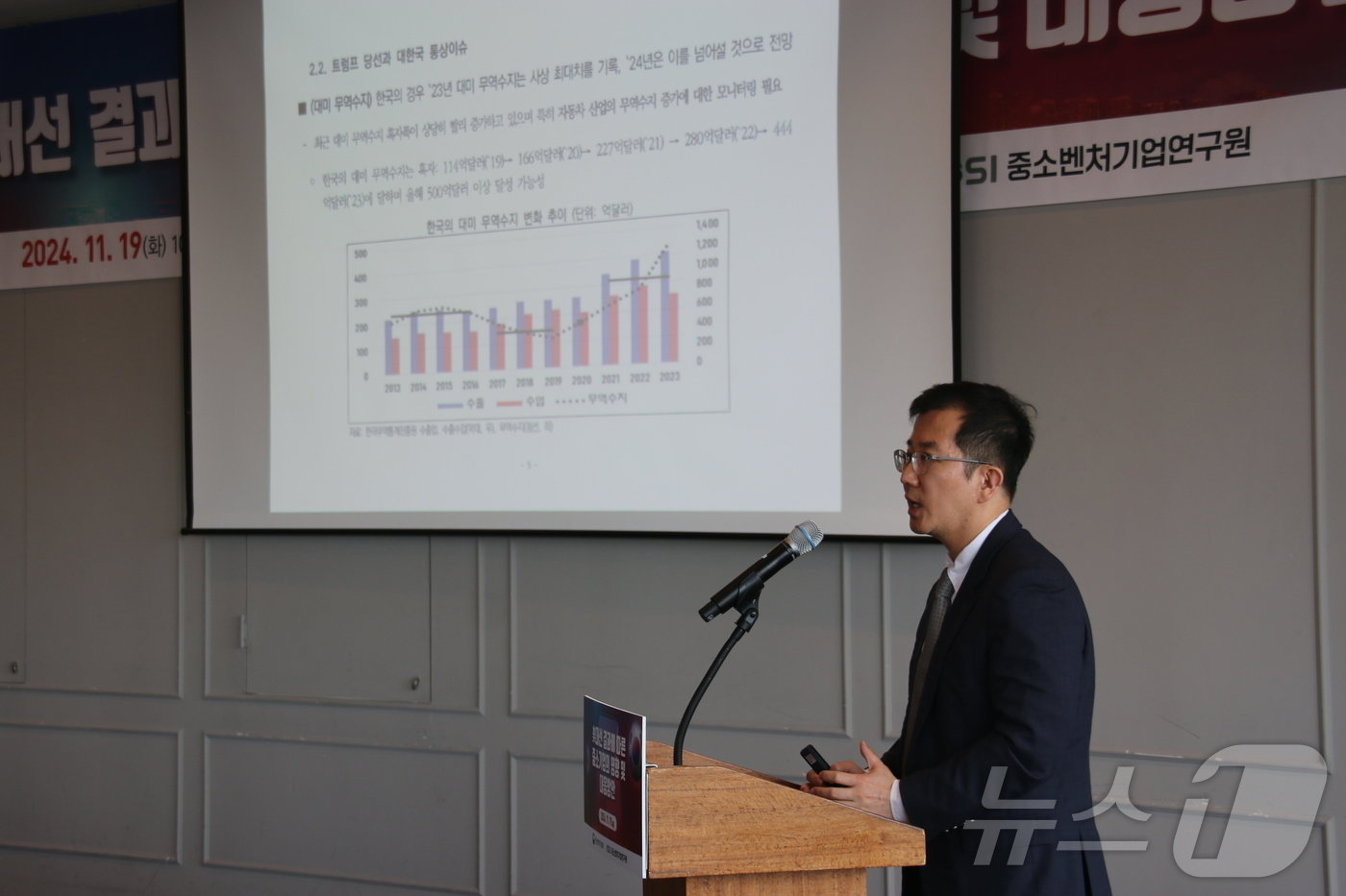 본문 이미지 - 김종덕 대외경제정책연구원 실장은 정부가 국내 수출 중소기업을 적극 지원해야 한다고 강조했다. (중기연 제공)