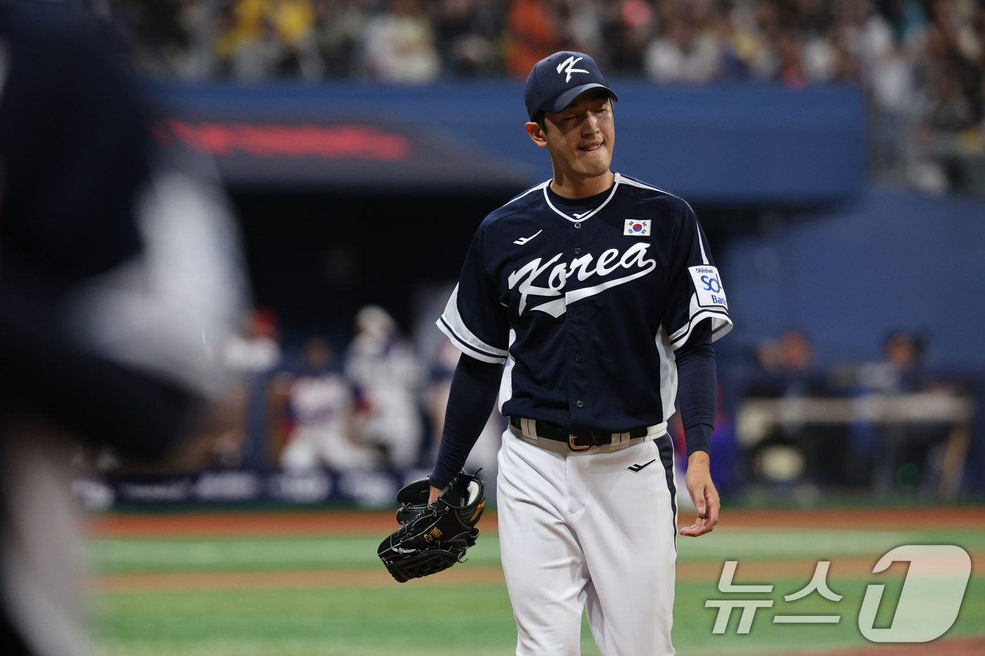 (서울=뉴스1) 장수영 기자 = 2일 오후 서울 구로구 고척스카이돔에서 열린 '2024 K-BASEBALL SERIES' 대한민국 야구 대표팀과 쿠바 대표팀의 평가전 2차전, 3회 …