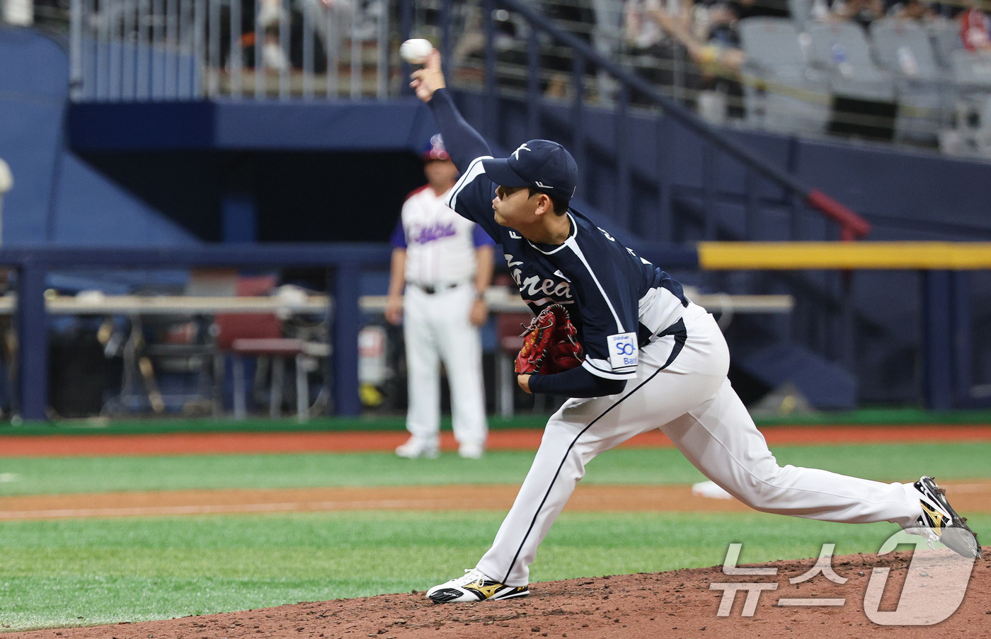 (서울=뉴스1) 장수영 기자 = 2일 오후 서울 구로구 고척스카이돔에서 열린 '2024 K-BASEBALL SERIES' 대한민국 야구 대표팀과 쿠바 대표팀의 평가전 2차전, 6회 …