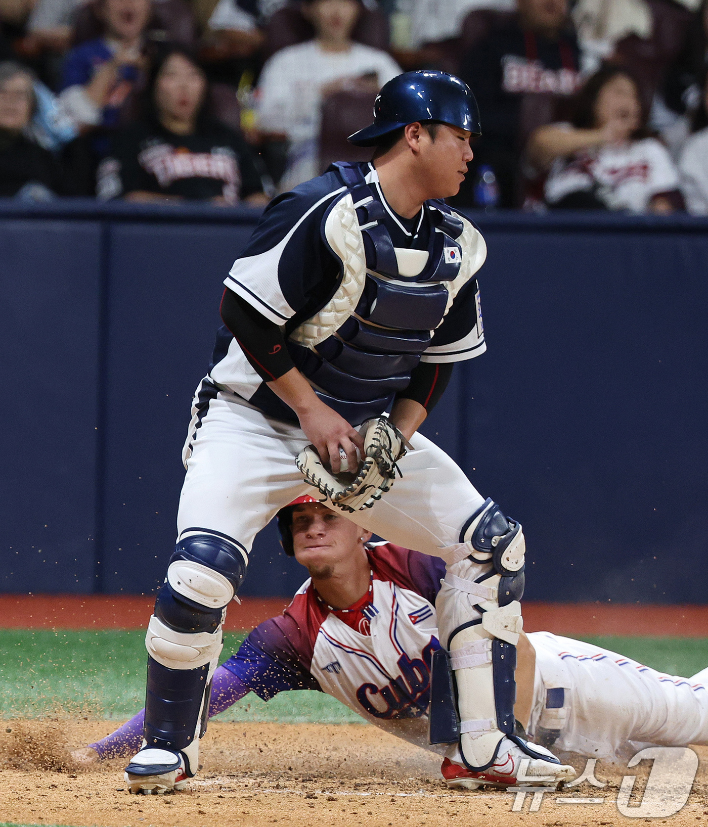 (서울=뉴스1) 장수영 기자 = 2일 오후 서울 구로구 고척스카이돔에서 열린 '2024 K-BASEBALL SERIES' 대한민국 야구 대표팀과 쿠바 대표팀의 평가전 2차전, 7회 …