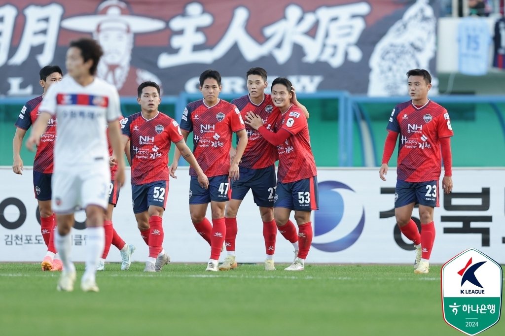 김천 상무가 수원FC를 꺾었다.&#40;한국프로축구연맹 제공&#41; 