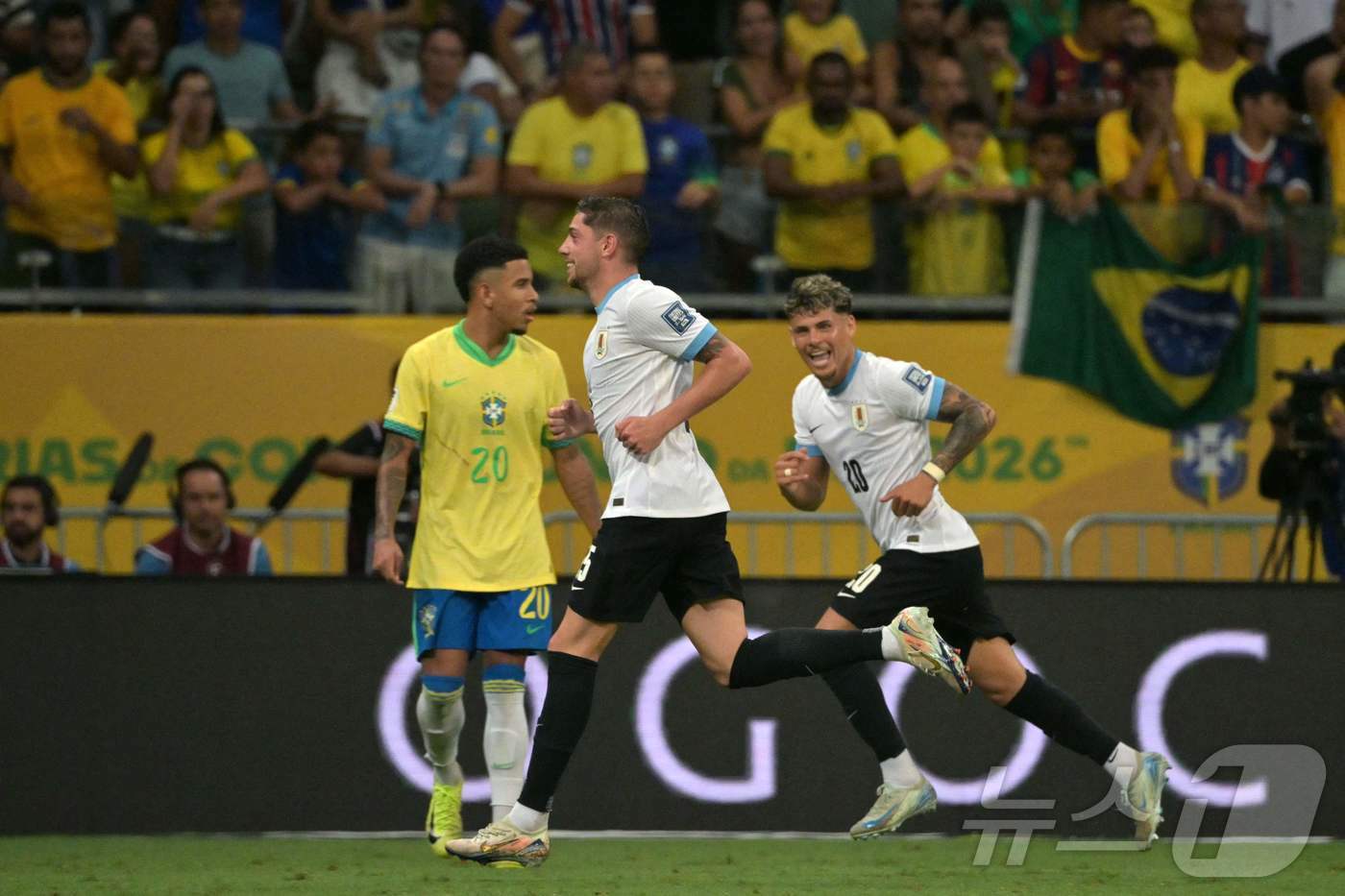 브라질이 홈에서 우루과이와 1-1로 비겼다.  ⓒ AFP=뉴스1