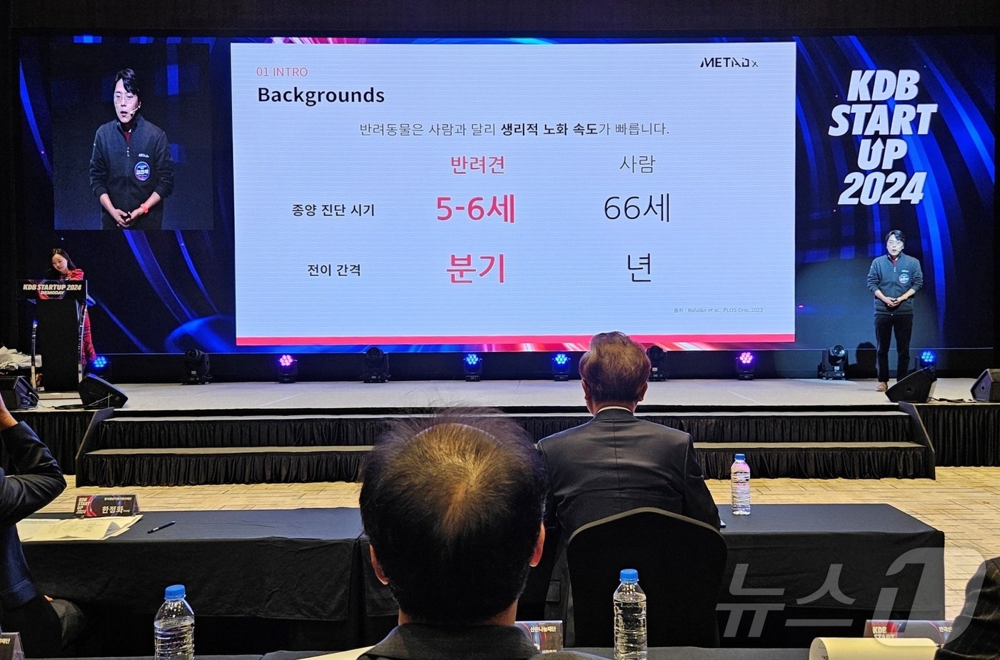 본문 이미지 - 김진욱 메타디엑스 대표가 20일 가톨릭대학교 옴니버스파크에서 열린 'KDB 스타트업 2024'에서 발표를 하고 있다. ⓒ 뉴스1 최서윤 기자
