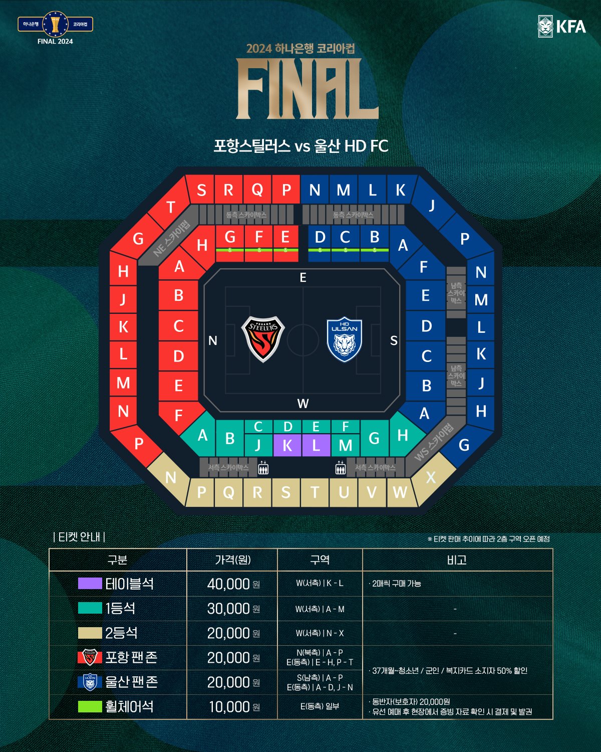 코리아컵 결승전 좌석 배치도&#40;대한축구협회 제공&#41; 