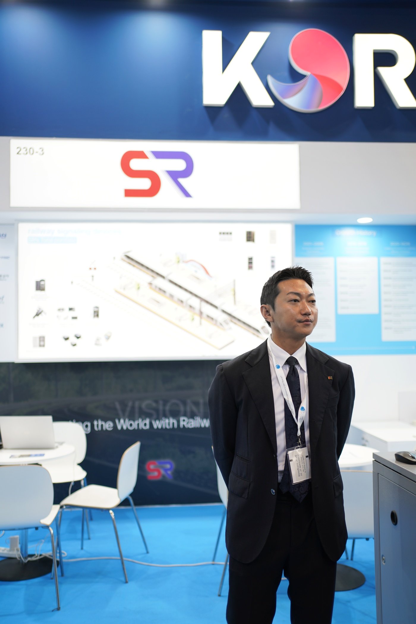 본문 이미지 - 지난 9월 세계 철도 박람회 '이노트랜스 2024(InnoTrans 2024)'에 참여한 강대권 에스알 총괄부사장./에스알 제공