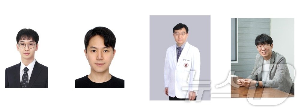 본문 이미지 - 왼쪽부터 임동주(IBS/KAIST, 공동 제1저자), 정재권(고려대, 공동 제1저자), 이헌정 고려대 의대 교수, IBS 수리 및 계산 과학 연구단 의생명 수학 그룹 김재경 CI
