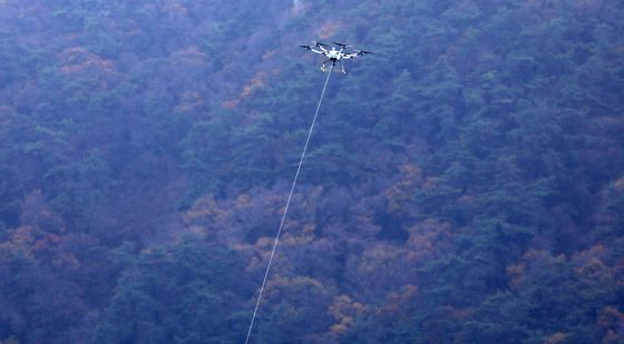 부산항 '드론 배달 서비스' 시연