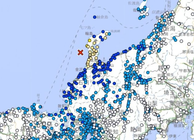 일본 이시카와현 인근 해역서 규모 6.4 지진 발생
