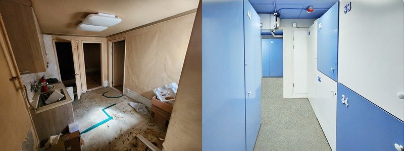 본문 이미지 - 서울시 성동구에 위치한 ‘미니창고 다락’ 뚝섬역점 전후 비교.(사진=세컨신드롬)
