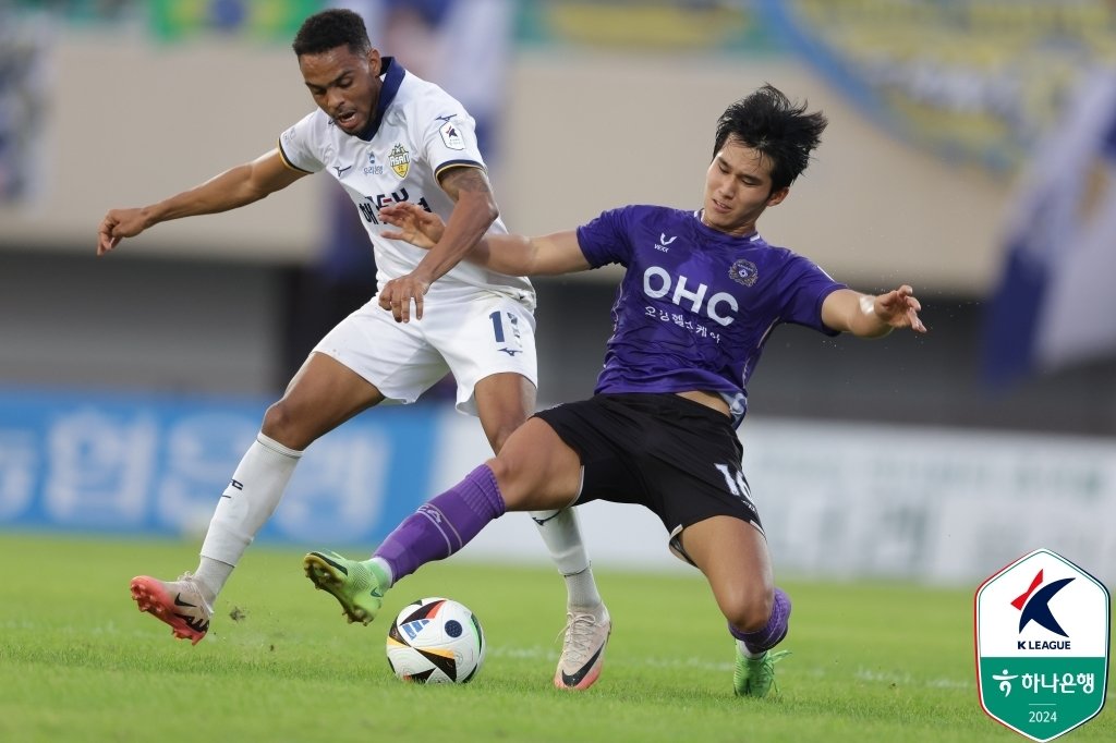 본문 이미지 - 충남아산FC의 주닝요. (한국프로축구연맹 제공)