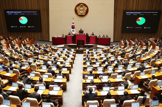 [속보] 감사원장·중앙지검장 등 검사 3인 탄핵안, 국회 본회의 보고