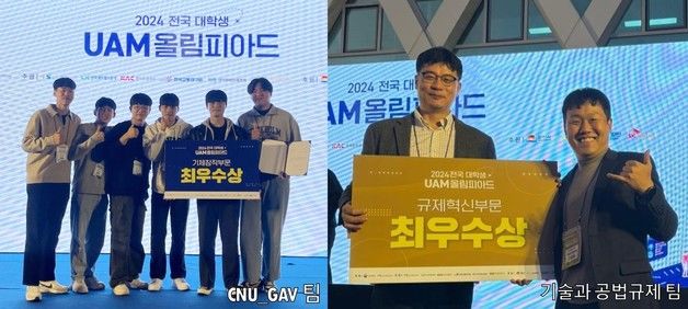 충남대, UAM 올림피아드 6종목 중 2개 종목 최고상 수상