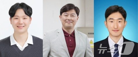 본문 이미지 - 한국기계연구원 자율제조연구소 반도체장비연구센터 김형우 선임연구원(공동교신저자)(왼쪽부터), 성균관대 기계공학부 김태성 교수(공동교신저자), 성균관대학교 석현호 연구원(제1 저자). /뉴스1