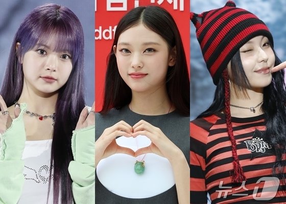 본문 이미지 - (왼쪽부터) 르세라핌 홍은채, 뉴진스 해린, 엔믹스 규진 ⓒ 뉴스1 DB