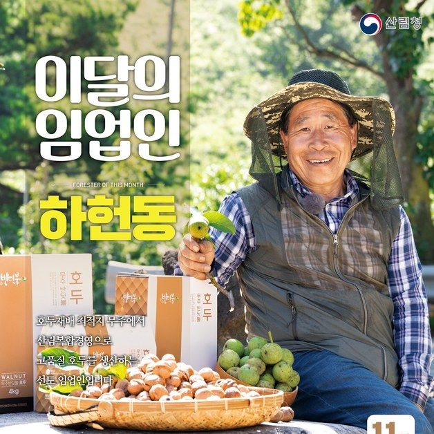 산림청 '11월 임업인'에 전북 무주서 호두 재배 하헌동 대표